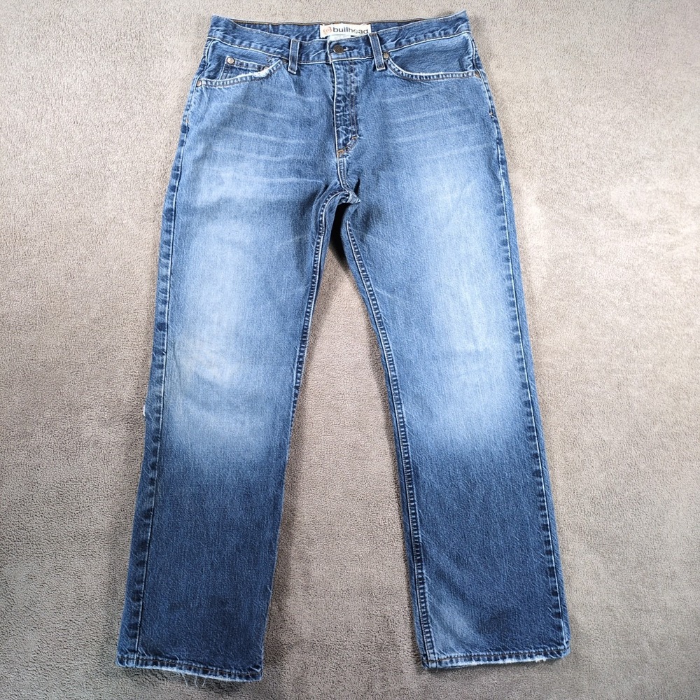 Bullhead Jeans Mens 32X30 Blue Denim Cotton Mid Rise Slim Straight Leg Workwear